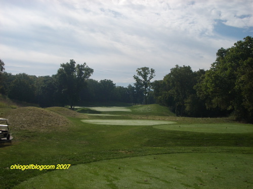 Dogleg right par 4 ninth hole at Cook’s Creek