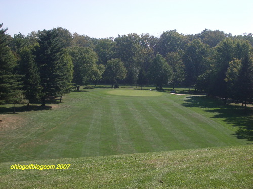 Bridgeview’s eighth hole - looking to the green from the hill